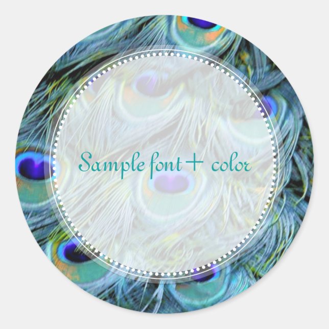 Sticker Rond PixDezine plumes de paon (Devant)