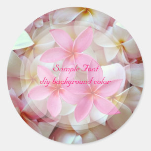 Sticker Rond PixDezine rose plumeria/do-it-yourself couleur arr