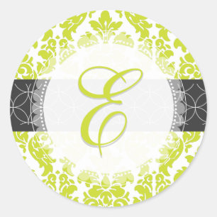 Sticker Rond PixDezine versailles damask/monogramme/do-it-yours