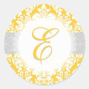 Sticker Rond PixDezine versailles damask/monogramme/do-it-yours