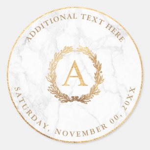 Sticker Rond PixDezines A-Z, do-it-yourself Faux Gold Monogramm