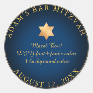 Sticker Rond PixDezines Bar Mitzvah/Bat Mitzvah/DIY couleur