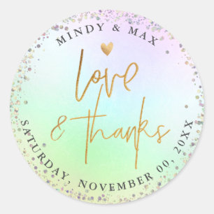 Sticker Rond PixDezines BLUSH PINK LOVE+THANKS DO-IT-YOURSELF N