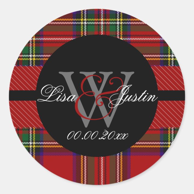 Sticker Rond PIxDezines clan stewart tartan (Devant)