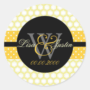 Sticker Rond PIxDezines do-it-yourself couleurs, nid d'abeille