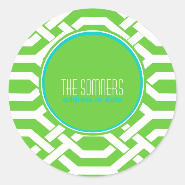 Sticker Rond PixDezines do-it-yourself couleurs, trellis kew (Devant)