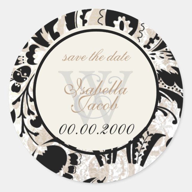 Sticker Rond PixDezines dolcé damask do-it-yourself couleur (Devant)