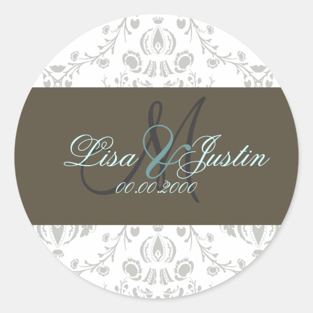 Sticker Rond PixDezines dolcé damask do-it-yourself couleur (Devant)