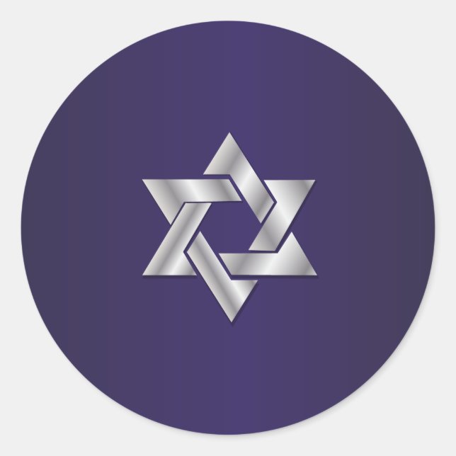 Sticker Rond PixDezines étoile d'argent de david/do-it-yourself (Devant)