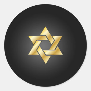 Sticker Rond PixDezines étoile de david/faux or/do-it-yourself 