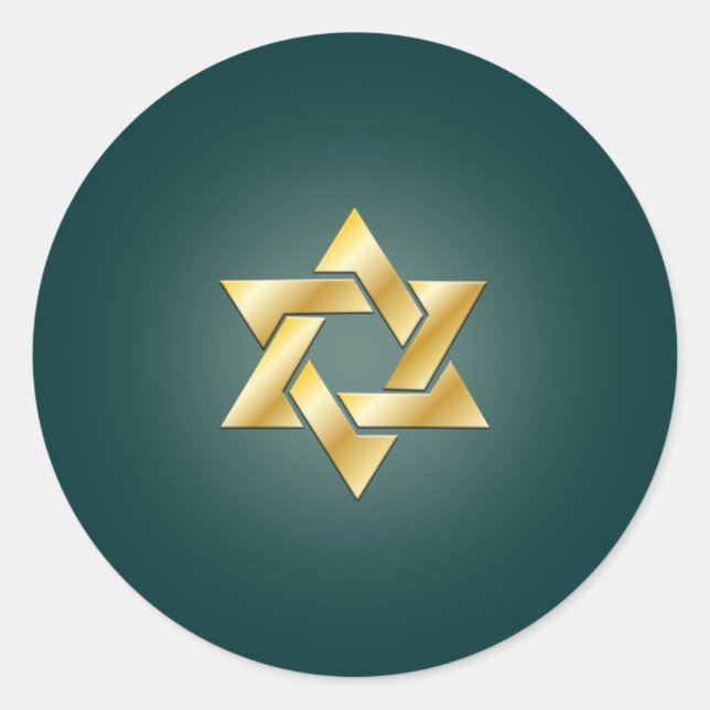 Sticker Rond PixDezines étoile de david/faux or/do-it-yourself  (Devant)