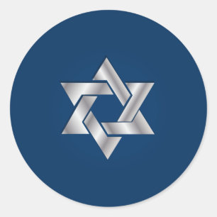 Sticker Rond PixDezines étoile de david/faux silve/do-it-yourse