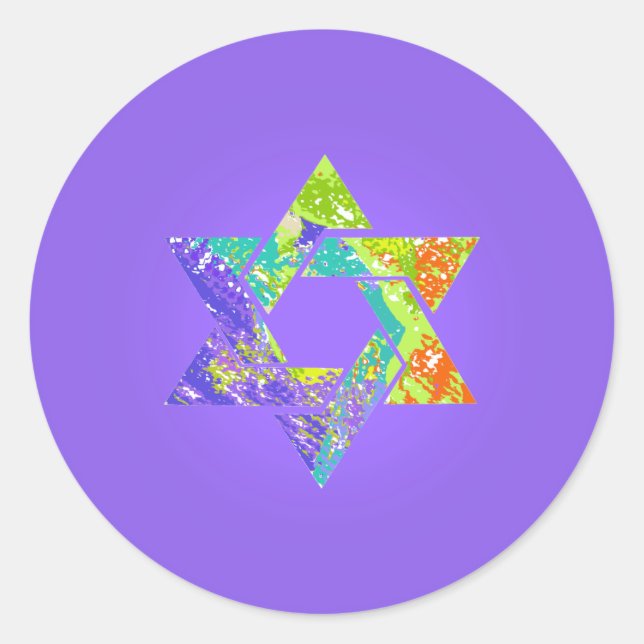 Sticker Rond PixDezines étoile de david/grunge/do-it-yourself a (Devant)