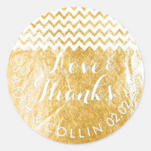 Sticker Rond PixDezines fausse feuille/or/merci/do-it-yourself 
