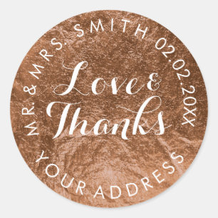 Sticker Rond PixDezines FAUX FOIL, CUIVRE