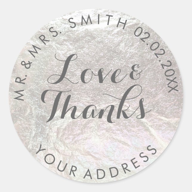 Sticker Rond PixDezines FAUX FOIL, PLATINUM (Devant)