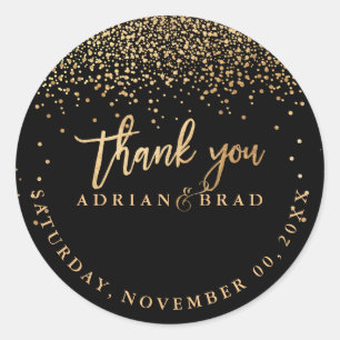 Sticker Rond PixDezines Faux Gold Confetti   Couleur do-it-your