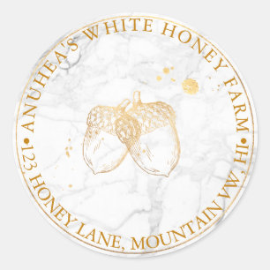 Sticker Rond PixDezines FAUX OR ACORNS+MARBLE