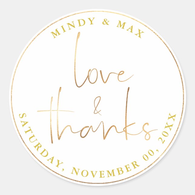 Sticker Rond PixDezines FAUX OR LOVE+THANKS|do-it-yourself COUL (Devant)