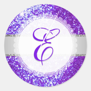 Sticker Rond PixDezines FAUX PARTIES SCINTILLANT MONOGRAM   ULT