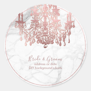 Sticker Rond PixDezines Faux Rose or l lustre marbre