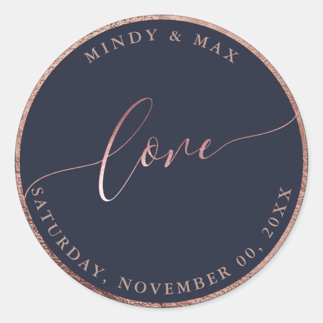 Sticker Rond PixDezines FAUX ROSE OR LOVE | DO-IT-YOURSELF COUL (Devant)