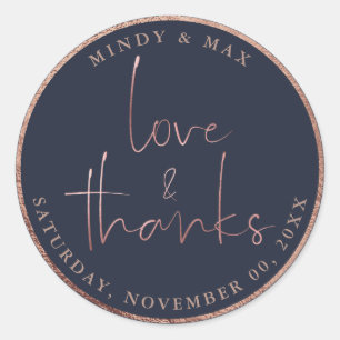 Sticker Rond PixDezines FAUX ROSE OR LOVE+THANKS do-it-yourself