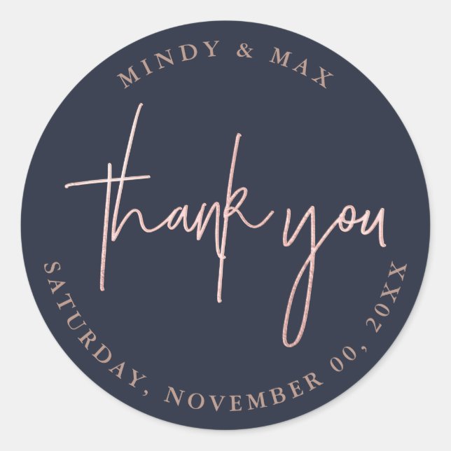 Sticker Rond PixDezines FAUX ROSE OR MERCI |do-it-yourself COUL (Devant)