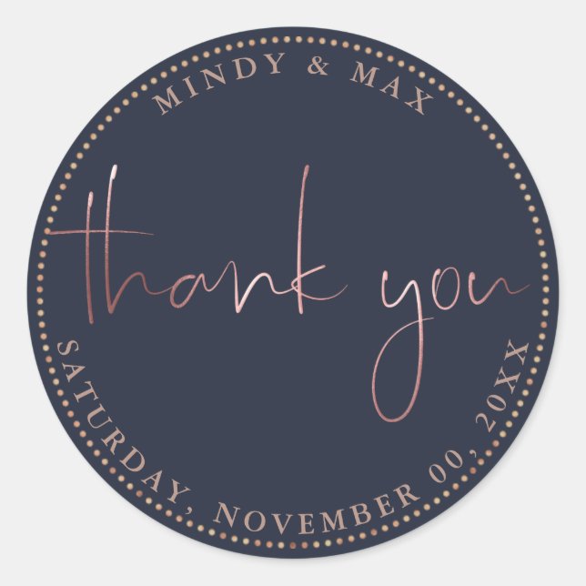 Sticker Rond PixDezines FAUX ROSE OR MERCI |do-it-yourself COUL (Devant)