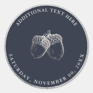 Sticker Rond PixDezines FAUX SILVER ACORNS do-it-yourself ARRIÈ