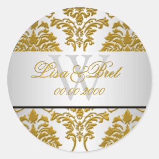 Sticker Rond PixDezines florentius damas/faux métallisé