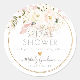 Sticker Rond PixDezines H2 Blush Cream Roses Blush Foliage