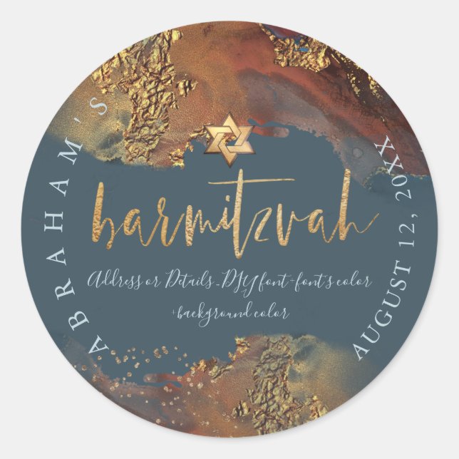 Sticker Rond PixDezines H2 Galaxy Moderne Bar Abstrait Mitzvah  (Devant)