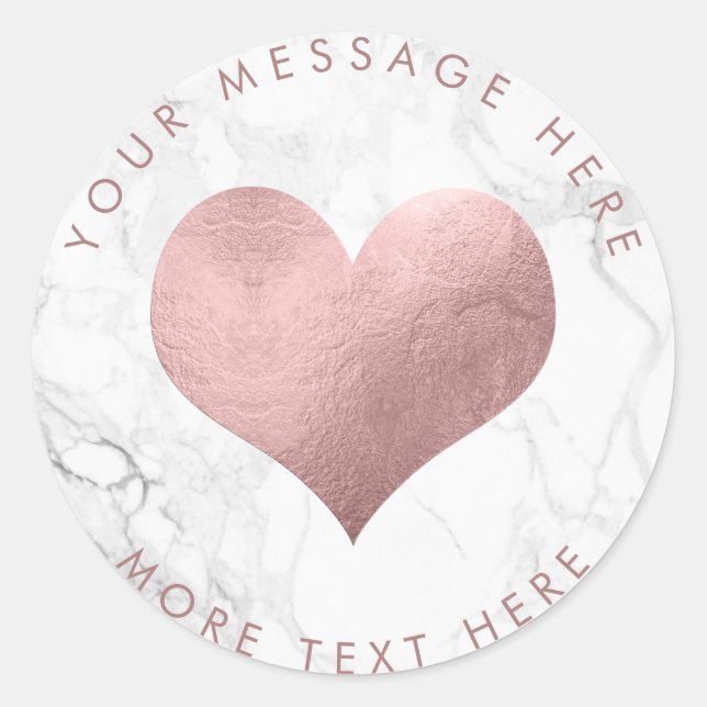 Sticker Rond PixDezines HEART FAUX ROSE OR+MARBLE (Devant)