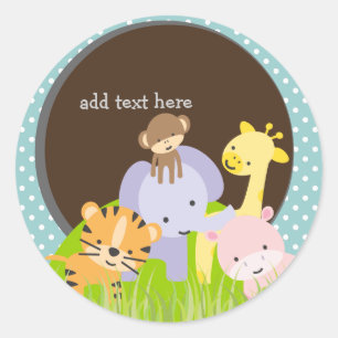 Sticker Rond PixDezines Jungle Thème/do-it-yourself couleur arr