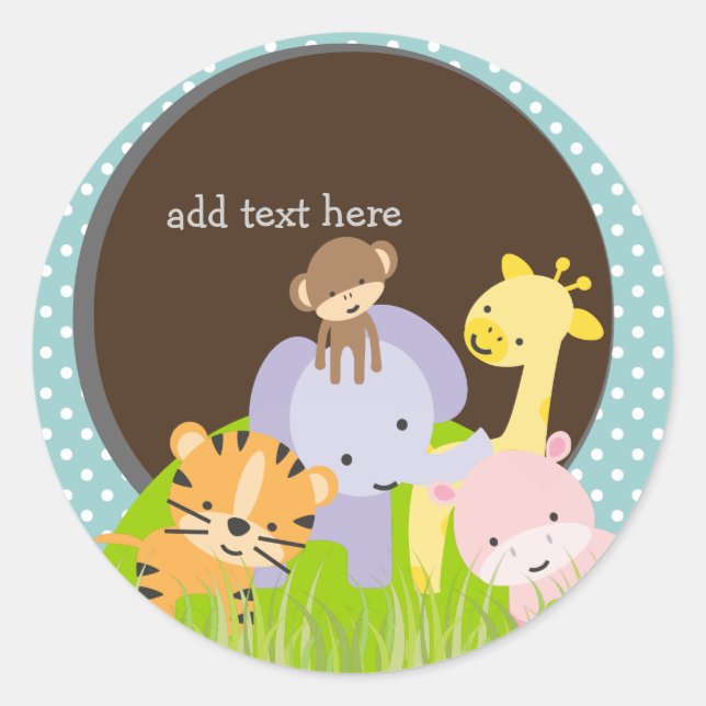 Sticker Rond PixDezines Jungle Thème/do-it-yourself couleur arr (Devant)