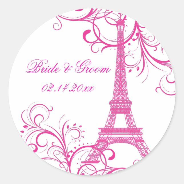 Sticker Rond PixDezines La Tour Eiffel+Ewirls/do-it-yourself ar (Devant)
