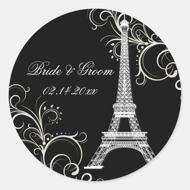 Sticker Rond PixDezines La Tour Eiffel+Fils/do-it-yourself coul (Devant)