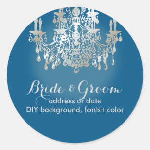 Sticker Rond PixDezines lustre en cristal de fausse silve/coule