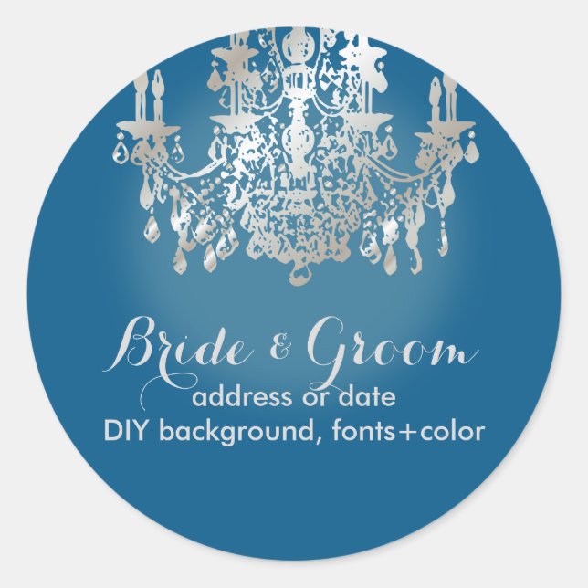 Sticker Rond PixDezines lustre en cristal de fausse silve/coule (Devant)