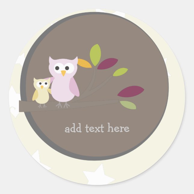 Sticker Rond PixDezines maman+bébé pour un baby shower (Devant)