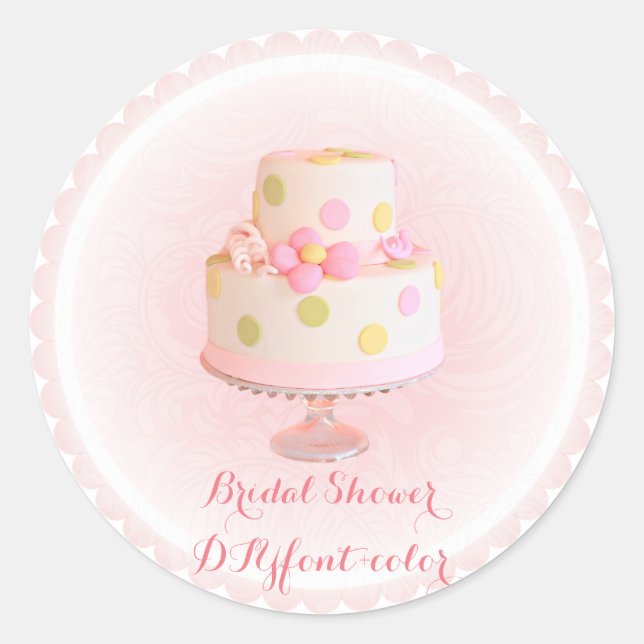 Sticker Rond PixDezines mariage gâteau/douche nuptiale/do-it-yo (Devant)