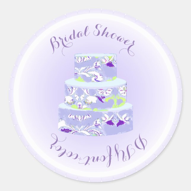 Sticker Rond PixDezines mariage gâteau/douche nuptiale/do-it-yo (Devant)