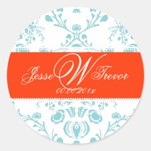 Sticker Rond PixDezines Monogram Dolcè Damask, do-it-yourself c