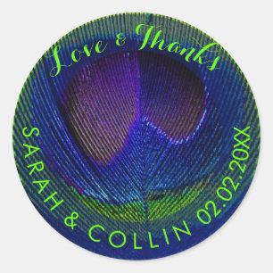 Sticker Rond PixDezines oeil paon/bleu cobalt/vert néon