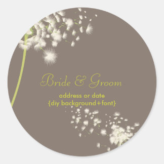 Sticker Rond PixDezines pissenlit/couleur de fond DIY