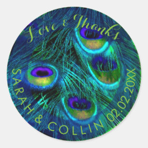 Sticker Rond PixDezines plumes de paon