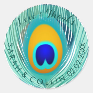 Sticker Rond PixDezines plumes de paon