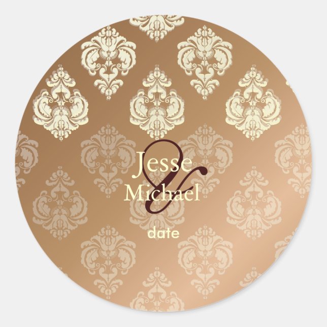 Sticker Rond PixDezines Rossellini Damask (Devant)
