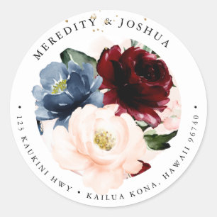 Sticker Rond PixDezines Sublime Dusty Bleu Bleu Brousse Bourgog